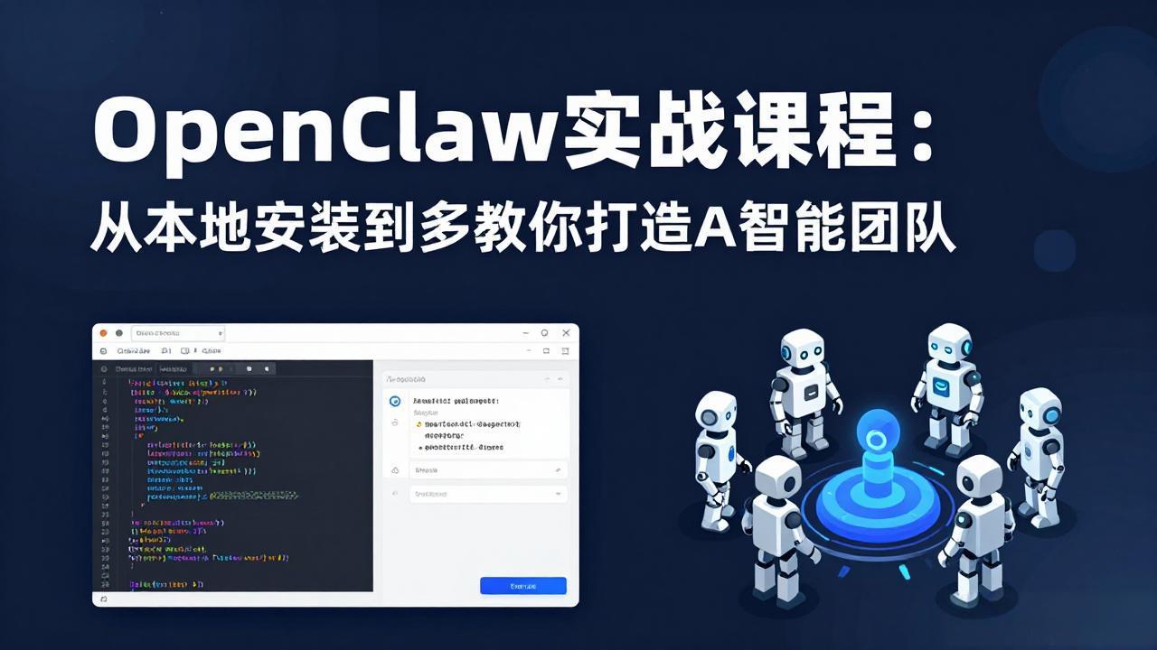 OpenClaw实战课程：从本地安装到多Agent协同，手把手教你打造AI智能团队-优创云