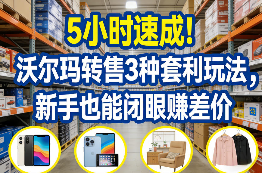 5小时速成！沃尔玛转售3种套利玩法，新手也能闭眼賺差价-优创云