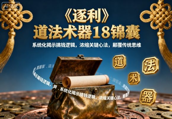 《逐利》道法术器18锦囊，系统化揭示搞钱逻辑，浓缩关键心法，颠覆传统思维-优创云