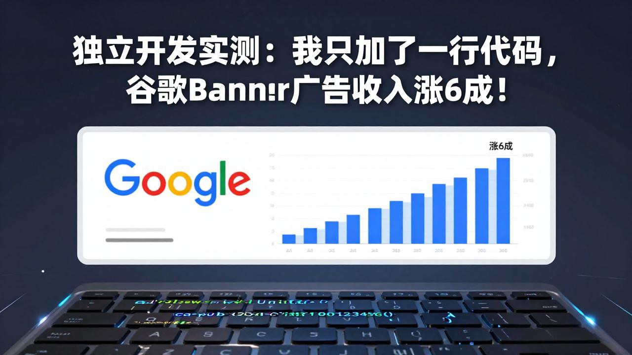 付费文章：独立开发实测：我只加了一行代码，谷歌Banner广告收入涨6成！-优创云