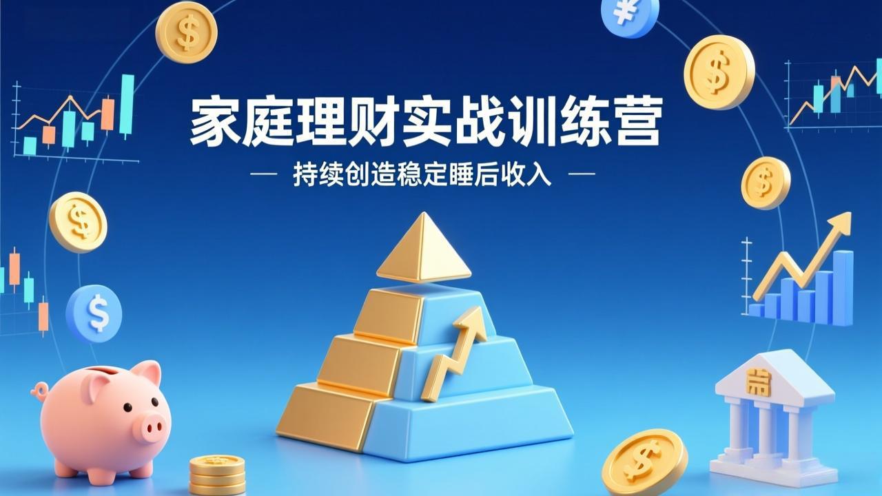 家庭理财实战训练营：从0到1建体系，三阶进阶层层递进，助你持续创造稳定睡后收入-优创云
