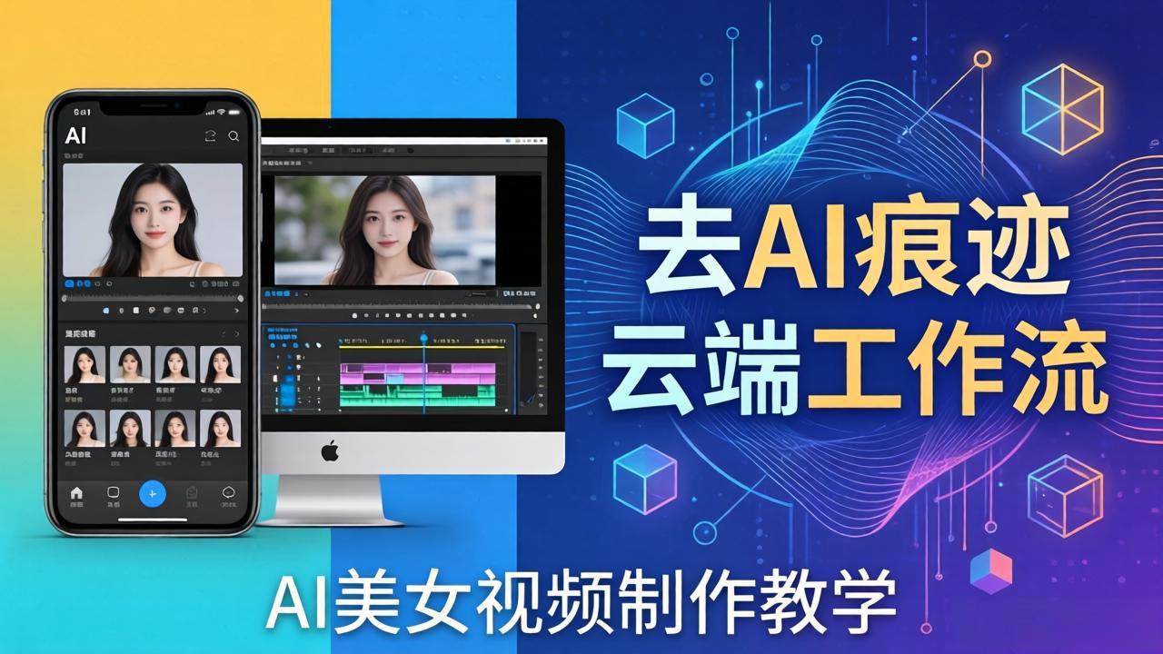 AI美女视频制作教学：去AI痕迹，云端工作流出图，手机电脑均可，不需要配置-优创云