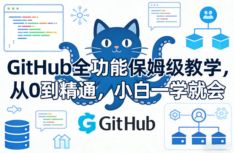 GitHub全功能保姆级教学，从0到精通，小白一学就会-优创云