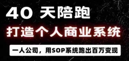 40天陪跑打造个人商业系统，一人公司，用SOP系统跑出百W变现-优创云